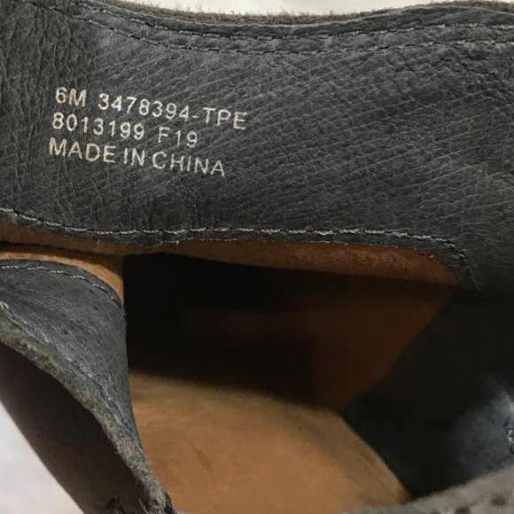 NEW FRYE REINA CUT OUT BOOTIE WOMENS 6 ANKLE BOOT GRAY LEATHER POINTED TOE HEEL - Picture 9 of 11